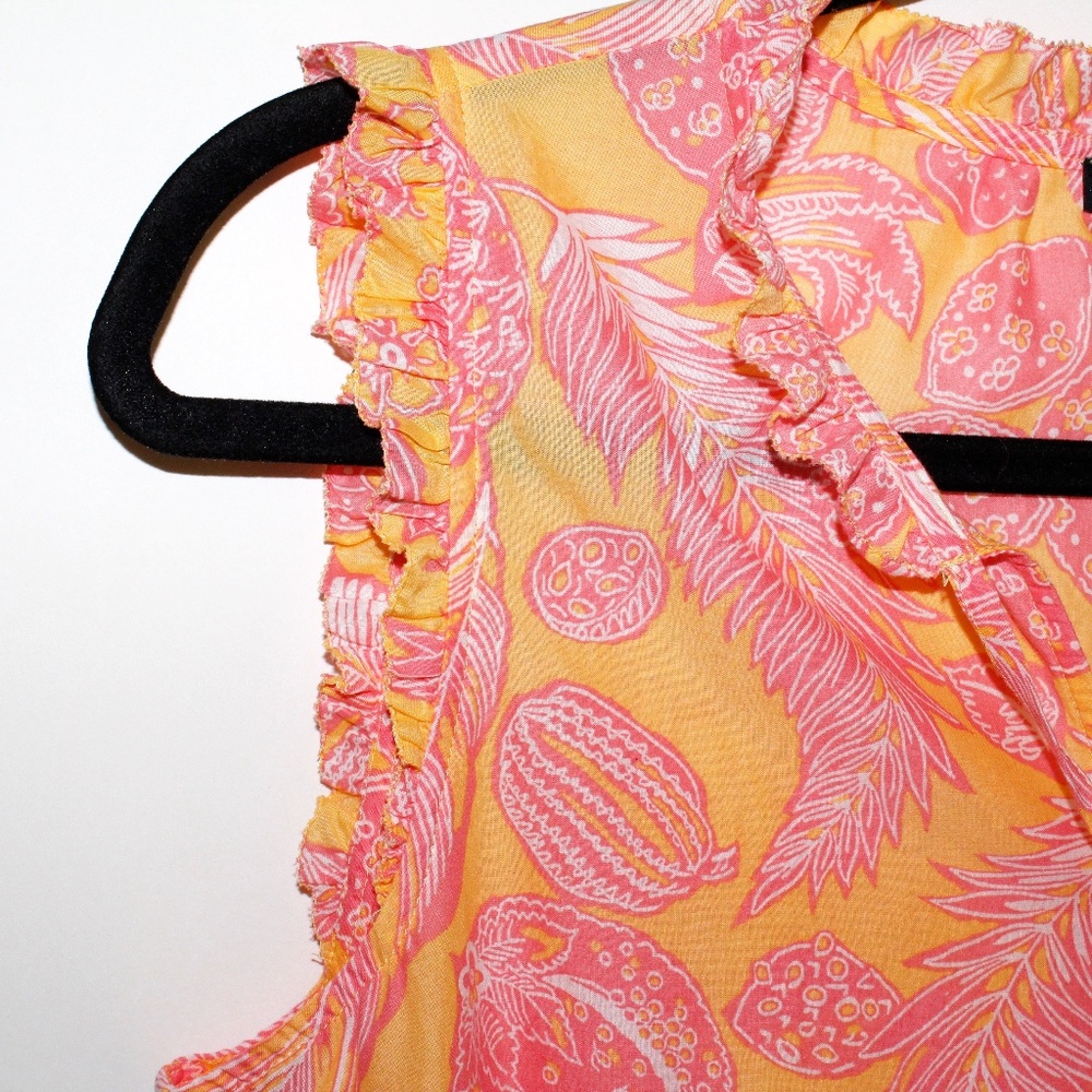 Talbots Island Pineapple Ruffle Trim Shell - Picture 6 of 16